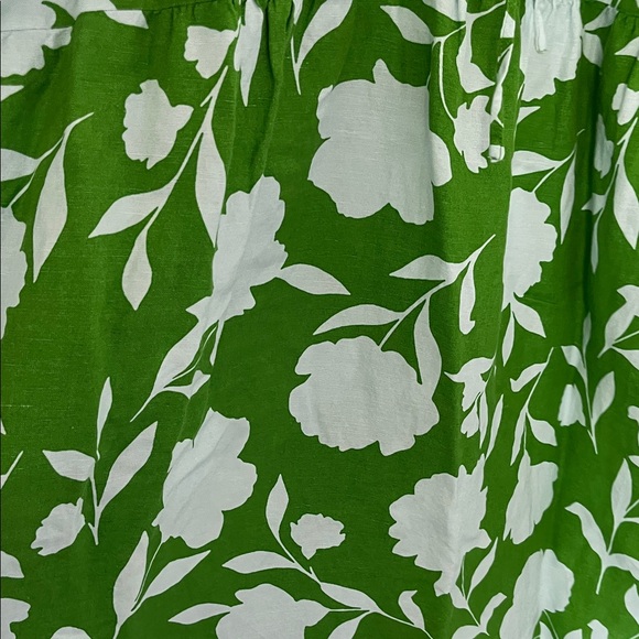 Kate Spade NY x Target Rose Linen Maxi Dress 1X Green /Blue Long Sleeve Dress - Picture 6 of 11